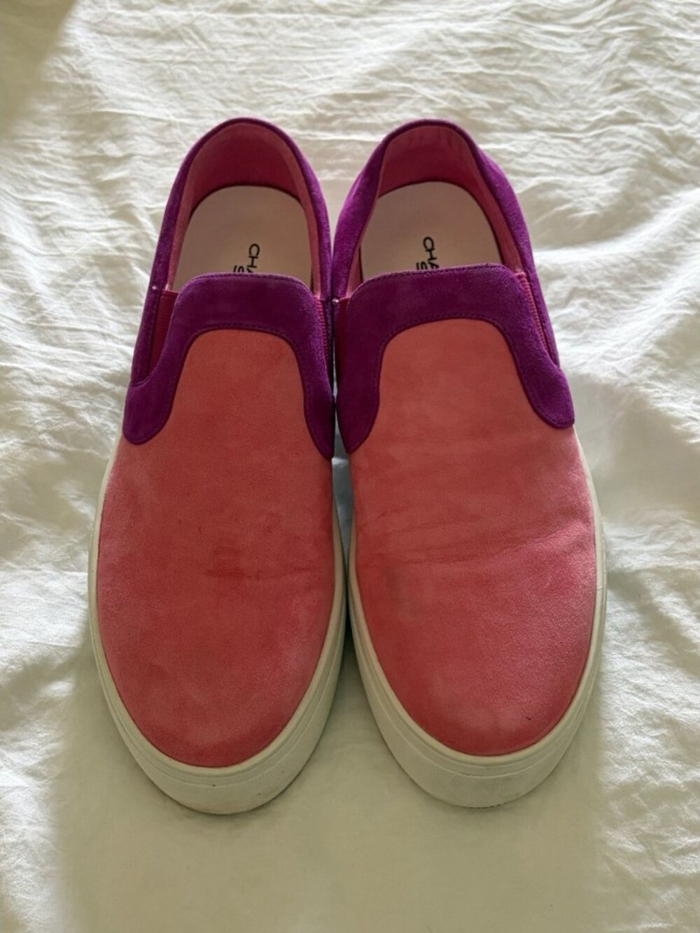 Charlotte Stone Pink & Purple Slip-On Suede Sneakers - Picture 3 of 10